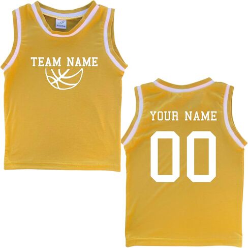 Custom Sleeveless Basketball Team Sport Jersey for Toddlers-Personalized with Name & Number-Front and Back in Saudi Arabia