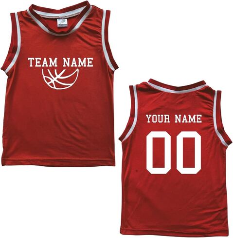 Custom Sleeveless Basketball Team Sport Jersey for Toddlers-Personalized with Name & Number-Front and Back in Saudi Arabia