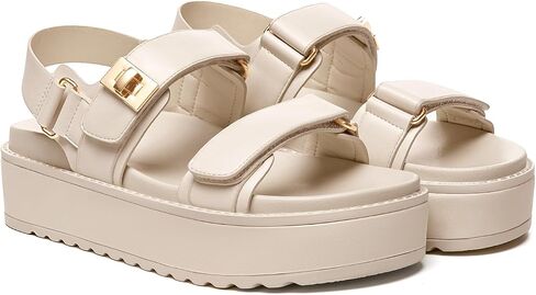 Rihero Women's Comfortable Open Toe Platform Sandals Fashion One Band Summer Dressy Flatform Sandals in Kuwait