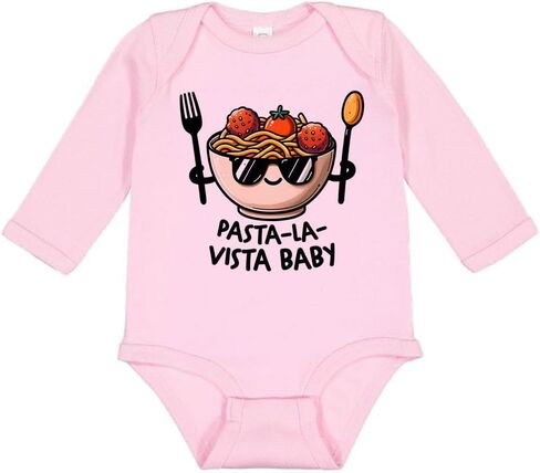 TATY Kids Pasta La Vista Baby Long Sleeve Baby Infant Bodysuit in Kuwait