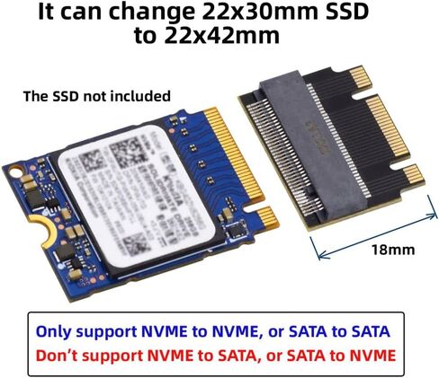 chenyang M.2 22x30mm to 22x80mm NVME M-Key NGFF Extension SSD Upgrade Adapter Compatible with ROG Flow X13 Gamings Laptop in Saudi Arabia