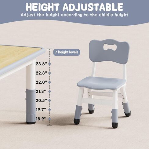 طاولة Brelley Kids ومجموعة كراسي ، ومكتب طفل قابل للتعديل 31.5 "L x 23.6" W ومجموعة كرسي ، سطح المكتب على الجدران ، الفصل الدراسي/الرعاية النهارية/المنزل ، طاولة الأطفال المتعددة للأعمار 2-8 in Kuwait