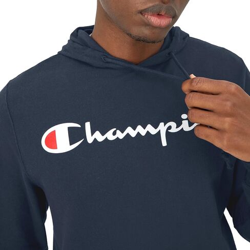 Champion, Midweight, Soft and Comfortable T-Shirt Hoodie for Men, Nifty Turquoise Script, X-Large in Saudi Arabia