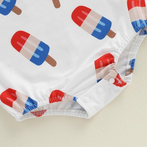 4th of July Newborn Baby Girl Boy Outfit Popsicle Print Sleeveless Romper Independence Day Summer Clothes in Saudi Arabia