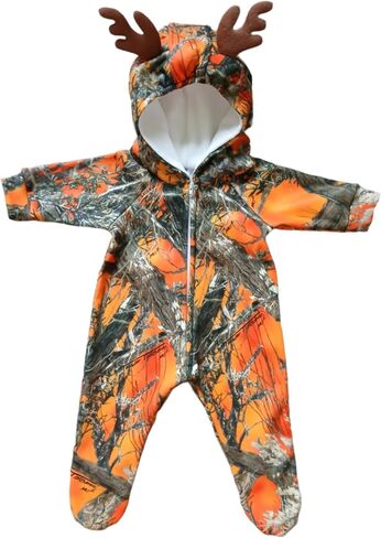 Huntsie Fleece Onesie مع Hood - Camo Hoodie مع Antlers in Kuwait