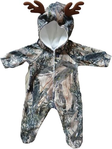 Huntsie Fleece Onesie مع Hood - Camo Hoodie مع Antlers in Kuwait