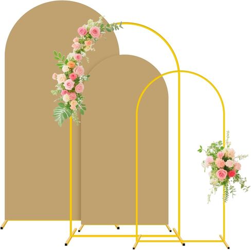 Fuhsy Metal Arch Backdrop Stand and Cover من 3 حواف معدنية مع المعادن مع غلاف خلفي القوس الأزرق الأزرق دندا 6 أقدام و 5 أقدام و 4 أقدام الإطارات قوس مستقرة للعرائس دش الطفل حفل عيد ميلاد الحفل in Saudi Arabia