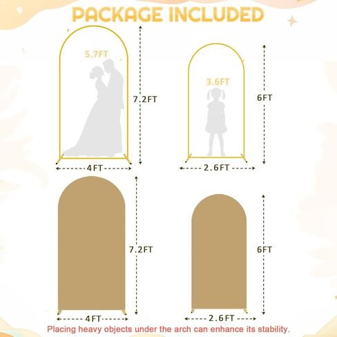 Fuhsy Metal Arch Backdrop Stand and Cover من 3 حواف معدنية مع المعادن مع غلاف خلفي القوس الأزرق الأزرق دندا 6 أقدام و 5 أقدام و 4 أقدام الإطارات قوس مستقرة للعرائس دش الطفل حفل عيد ميلاد الحفل in Saudi Arabia