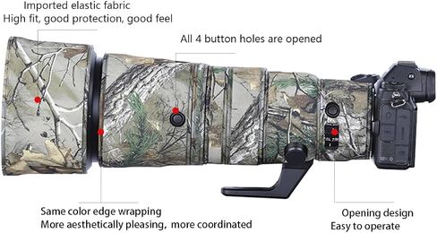 CHASING BIRDS Camouflage Waterproof Lens Coat for Nikon Z 600mm f/6.3 VR S Rainproof Lens Protective Cover (New Reed Camouflage, with 1.4X TC) in Kuwait