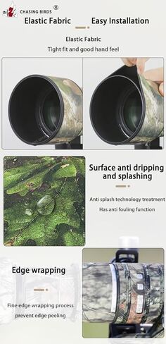 CHASING BIRDS Camouflage Waterproof Lens Coat for Nikon Z 600mm f/6.3 VR S Rainproof Lens Protective Cover (New Reed Camouflage, with 1.4X TC) in Kuwait