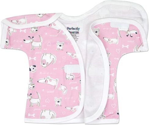 Open-Shoulder Cotton NICU Shirt - Preemie (3-6lbs) in Kuwait