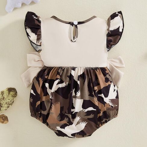 بطة صيد ملابس الأطفال الرضيع فتيات الأطفال مالارد بطة مطرزة بذرة كاموفيلاج فقاعة رومبير صيف الكشكشة in Kuwait