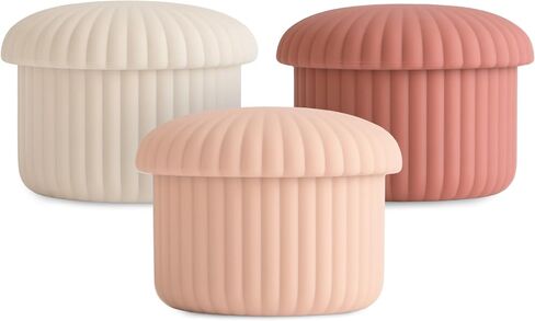 mushie Silicone Baby Food Containers (Pink Combo) | 4 oz, 3 Pack Set | Reusable Storage Jars with Lids | Microwavable Dishwasher and Freezer Safe in Saudi Arabia