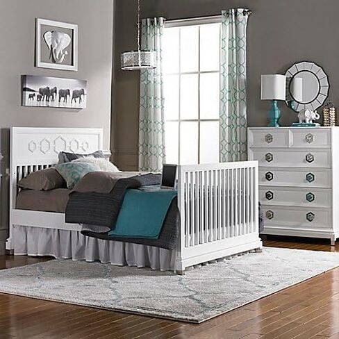 CC KITS Full-Size Conversion Kit Bed Rails for Jonathan Adler Cribs (White) in Saudi Arabia