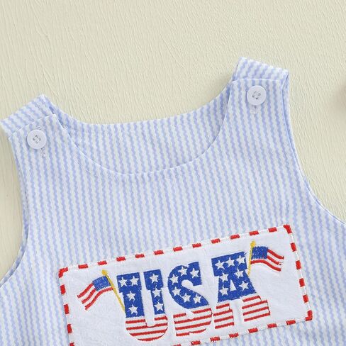 Newborn Baby Boy Girl 4th of July Outfit American Flag Sleeveless Romper Patriotic Bodysuit Fourth of July Outfit in Kuwait