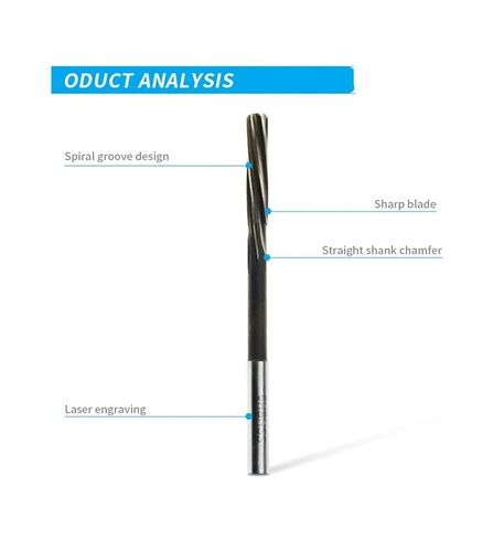 HSS Machining Spiral Straight Shank Flute Reamer Cutct Cutt H7 Diameter 2-16mm for Metal Steel Aluminium Drill Tool CNC (3mm) in Saudi Arabia