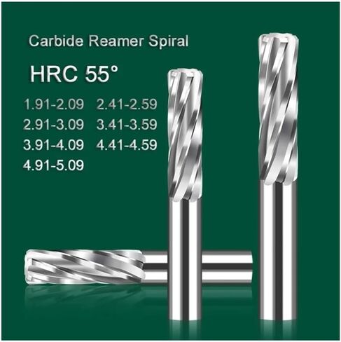Tungsten Stee Machine Reamer Spiral Flute Uncoated H7 Tolerance Chucking Reamer Cutter 4/6 Flutes CNC Cutting Tools 1.91-3.49mm(D2.41X20X50L-4F) in Saudi Arabia