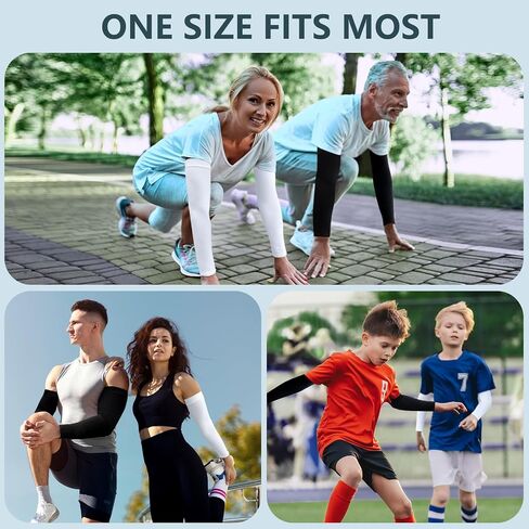 Rescoto 2 Pairs UV Protection Cooling Arm Sleeves Compression Sun Sleeves for Men Women Youth, Tattoo Cover Up, UPF 50 in Saudi Arabia