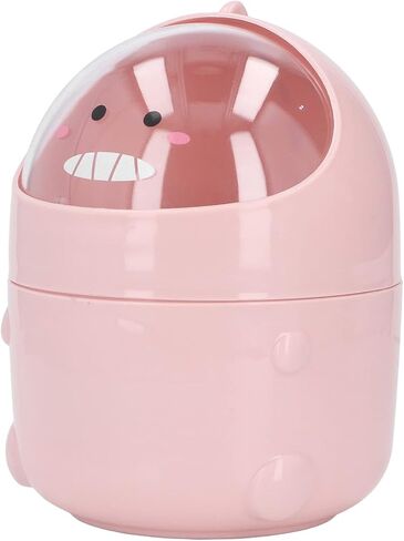 Mini Desktop Trash Can Baby Dinosaur Design Large Mouth Detachable Nonslip Plastic Trash Can for Home Office Bedroom (Pink Baby Dinosaur) in Saudi Arabia