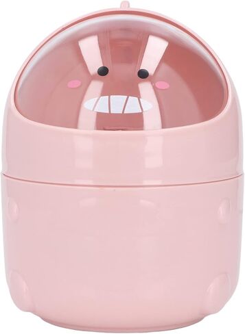 Mini Desktop Trash Can Baby Dinosaur Design Large Mouth Detachable Nonslip Plastic Trash Can for Home Office Bedroom (Pink Baby Dinosaur) in Saudi Arabia