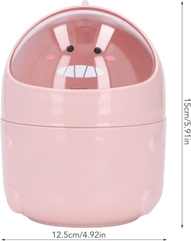 Mini Desktop Trash Can Baby Dinosaur Design Large Mouth Detachable Nonslip Plastic Trash Can for Home Office Bedroom (Pink Baby Dinosaur) in Saudi Arabia