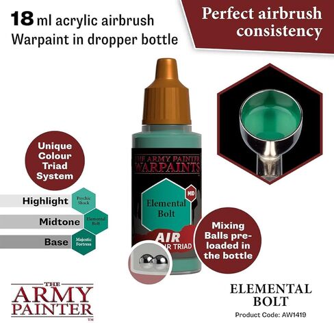 The Army Painter Warpaint Air Goblin Green - طلاء مائي أكريليك غير سام شديد الصبغة للعب الأدوار على الطاولة وألعاب الطاولة وألعاب الحرب نموذج مصغر للرسم in Saudi Arabia
