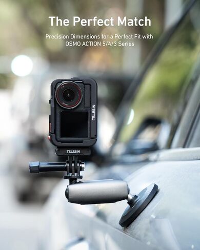 TELESIN 54G قفص كاميرا خفيفة للغاية لـ DJI ACTION 5 PRO ACTION 4 ACTION 3 ، منصة فيديو واقية مع حذاء بارد ، مؤشر ترابط 1/4 بوصة ، زر مصراع ، موصل التحرير السريع المغناطيسي (الجليد الأزرق الرمادي) in Saudi Arabia