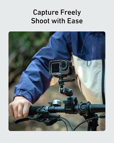 TELESIN 54G قفص كاميرا خفيفة للغاية لـ DJI ACTION 5 PRO ACTION 4 ACTION 3 ، منصة فيديو واقية مع حذاء بارد ، مؤشر ترابط 1/4 بوصة ، زر مصراع ، موصل التحرير السريع المغناطيسي (الجليد الأزرق الرمادي) in Saudi Arabia