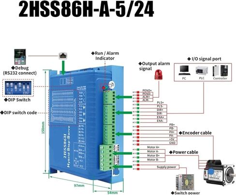 1pcs مغلق حلقة خطوة محرك عالية TQ 12N.M 1699 أوقية في 100VDC 80VAC السهود السائق مجموعة 2HSSS86H عمود 14 ملم (محرك 12NM) in Saudi Arabia