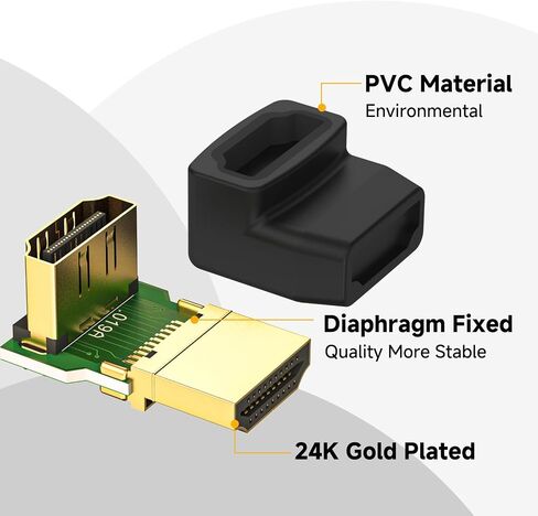في سي اي محول زاوية قائمة في سي اي 3D & 4K يدعم HDMI 90 درجة ذكر إلى أنثى in Kuwait