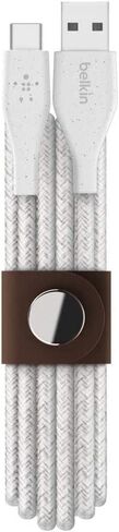 Belkin DuraTek Plus USB C to USB Cable - USB-A Cable W/ Leather Strap - Ultra-Strong Charging Cable W/ Flexible Insulation - Compatible W/ iPads, Samsung Galaxy, Google Pixel & More - 4ft (Black) in Saudi Arabia