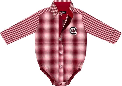Creative Knitwear College Baby Infant Bodysuit - Gingham Long-Sleeve Button Up, Team Logo, for Boys (0-9 Months) in Kuwait