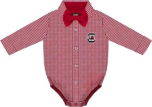Creative Knitwear College Baby Infant Bodysuit - Gingham Long-Sleeve Button Up, Team Logo, for Boys (0-9 Months) in Kuwait