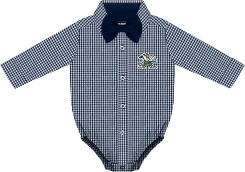 Creative Knitwear College Baby Infant Bodysuit - Gingham Long-Sleeve Button Up, Team Logo, for Boys (0-9 Months) in Kuwait
