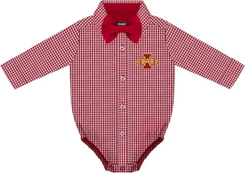 Creative Knitwear College Baby Infant Bodysuit - Gingham Long-Sleeve Button Up, Team Logo, for Boys (0-9 Months) in Kuwait