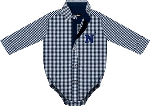 Creative Knitwear College Baby Infant Bodysuit - Gingham Long-Sleeve Button Up, Team Logo, for Boys (0-9 Months) in Kuwait