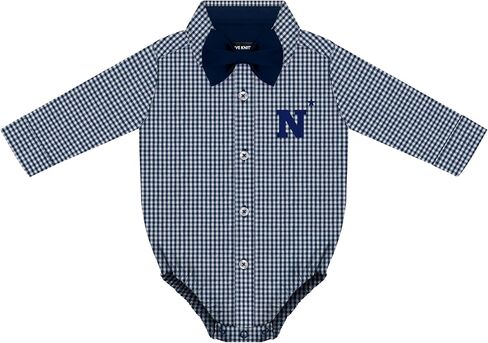 Creative Knitwear College Baby Infant Bodysuit - Gingham Long-Sleeve Button Up, Team Logo, for Boys (0-9 Months) in Kuwait