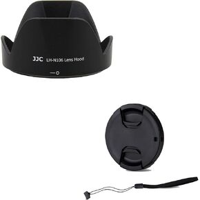 JJC HB-N106 Reversible Lens Hood & 55mm Lens Cap Cover for Nikon AF-P DX 18-55mm f/3.5-5.6G VR, AF-P DX 18-55mm f/3.5-5.6G Lens on Nikon D3500 D3400 D5600 D7500 Camera
