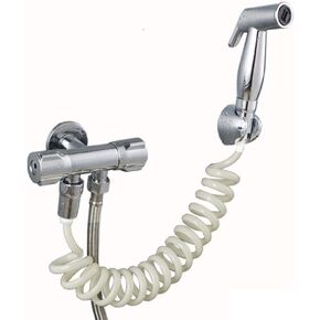 Toilet Sprayer Kit Brass Shower Sprayer Replacement Spray Compatible with Premium Cloth Diaper Sprayer - Toilet Dual-use Dual Water Outlet Angle Valve Wall Mounted