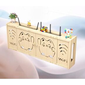 Router Box Shelf No Drill WiFi Router Storage Box Floating Shelves Wall Shelf for Cable Box Wireless Router Sort Hider,A-71x28cm