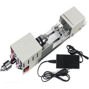 Mini Wood Lathe Machine DIY Woodworking Miniature Buddha Pearl Lathe Grinding Polishing Beads Wood Drill Rotary Tool 12-24VDC,DIY Tools