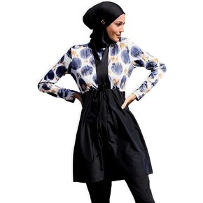 Modest Swimwear for Women 5-Piece Set | Swimsuit Suit Long Sleeve Burkini Set | Islamic Full Cover Hijab ​Bathing Suit Set