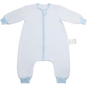 Cotton Toddler Sleep Sack with Feet, Long Sleeves Baby Wearable Blanket, 3-Way Zipper Baby Sleep Sack for Walkers