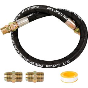 Upgraded Compressor Jumper Hose, Dual 3/4" NPT Male Connectors, 720 PSI, Heat Resistant up to 420℉, Reinforced Five-Layer Design, Free-Rotating Fittings