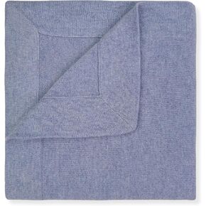 Jet&Bo BABY 100% Cashmere Baby Blanket Luxe Knit Design in Blue - 32" x 40" - Ultra Soft, Hypoallergenic & Temperature Regulating - Gift Box and Card Included