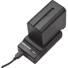 Andoer NP-F960/NP-F970 Camera Battery and Charger Kit 1PC 7.2V 7800mAh Large Rechargeable Battery with USB Cable Replacement for SONY NP-F550 F570 F750 F770 F960 F970