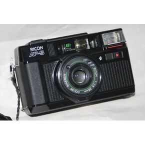 Ricoh AF-5 35mm Film Camera AF System w/ Ricoh 1:2.8 38mm Color Rikenon Lens w/ ISO 25, 64, 100, 200, 400, 1000 ASA (Black Color) (Renewed)