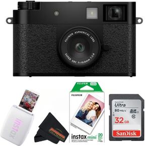 FUJIFILM X Half Premium Compact Camera - Black (Camera + Printer & Film)