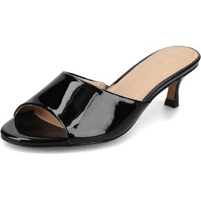 Journee Collection Womens Jeylah Kitten Heel Single Band Open Round Toe Slip On Cushioned Spring Summer Shoes