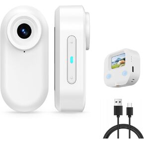 Body Camera, Thumb Action Camera HD 1080P Video Recorder, Small POV Camcorder with Motion Detection, 1.47'' Screen Magnetic Sports Cam Wireless Charging Case, Mini Body Cam for Pets/Cycling/Vlogging